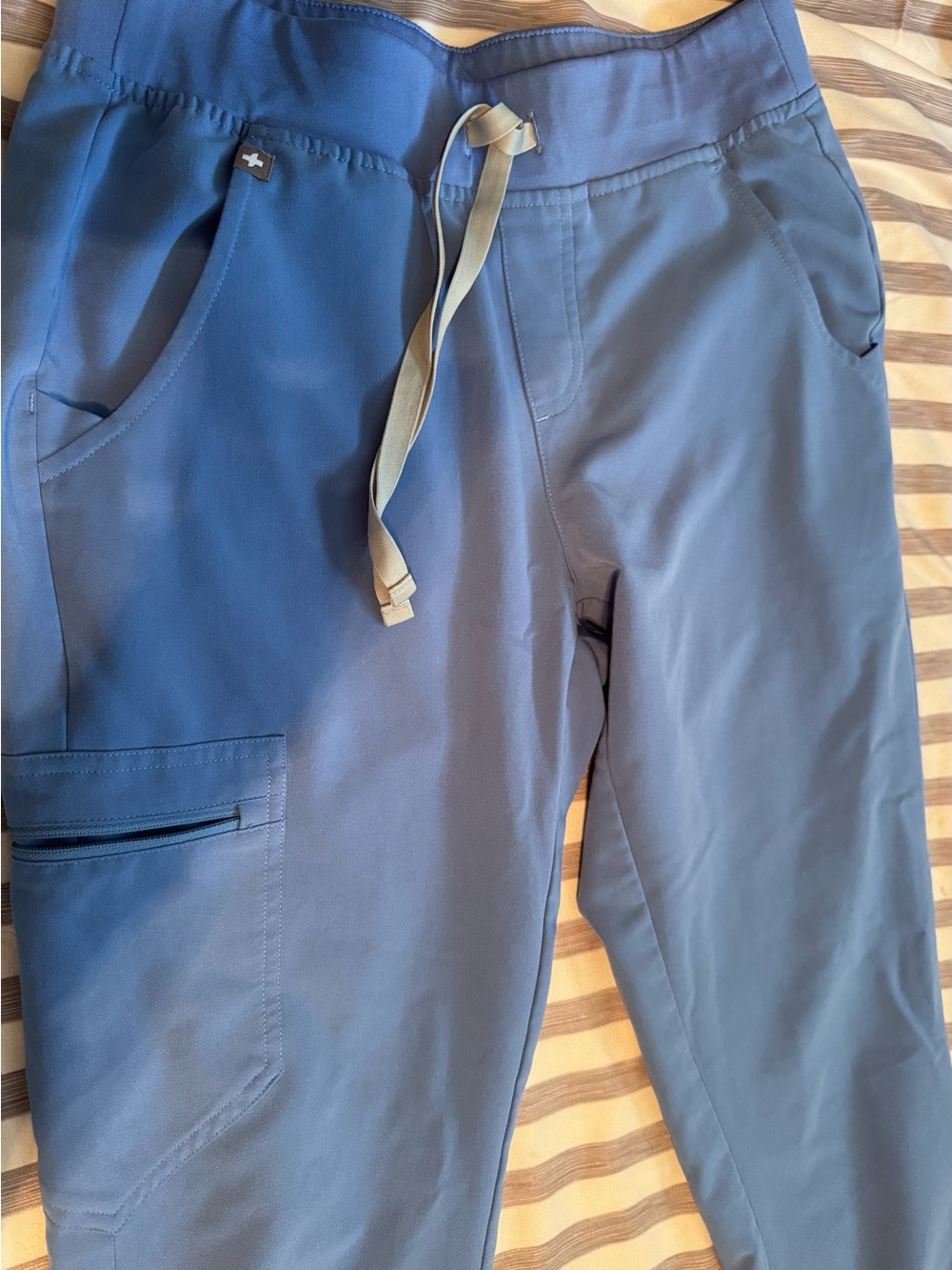 Figs Blue Drawstring Track Joggers
